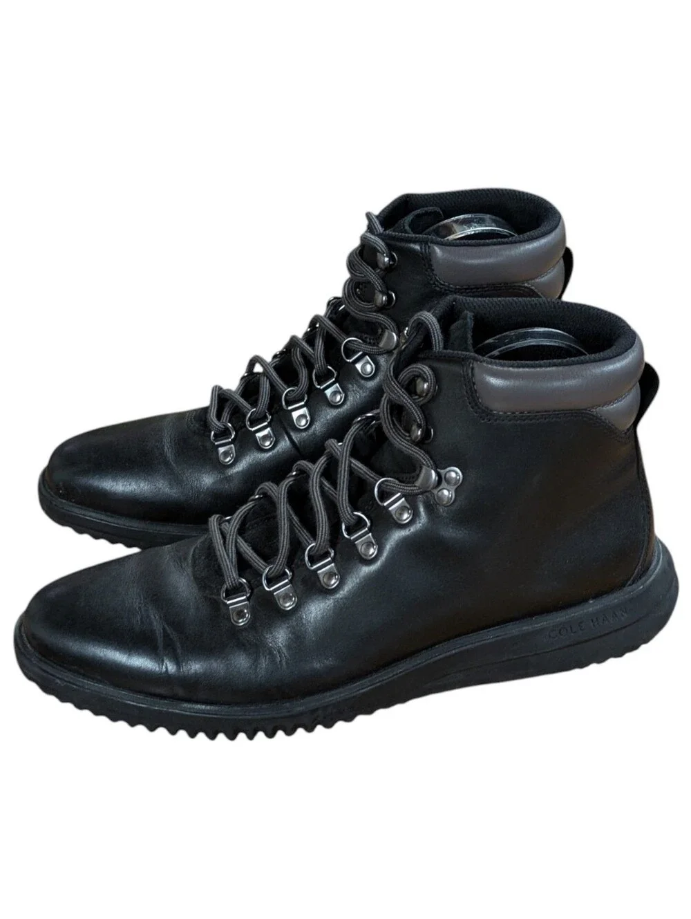 Cole Haan Grand+ Black Leather Boots Mens Size 10.5